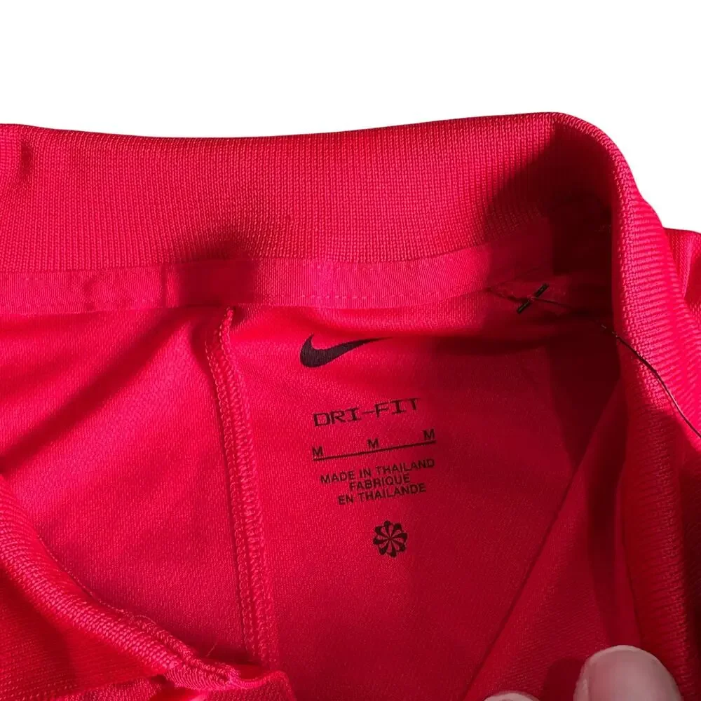NWT Nike Dri-Fit Golf Polo Short Sleeve Performance Shirt Red White Swoosh MED
